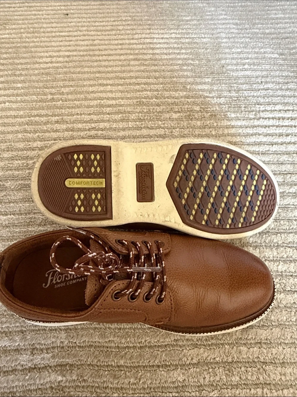 Florsheim Boy’s Cognac Leather Casual Lace-Up Shoes